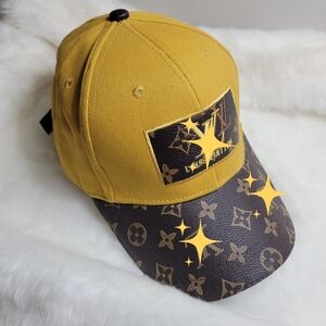 Yellow and Brown Monogram Hat